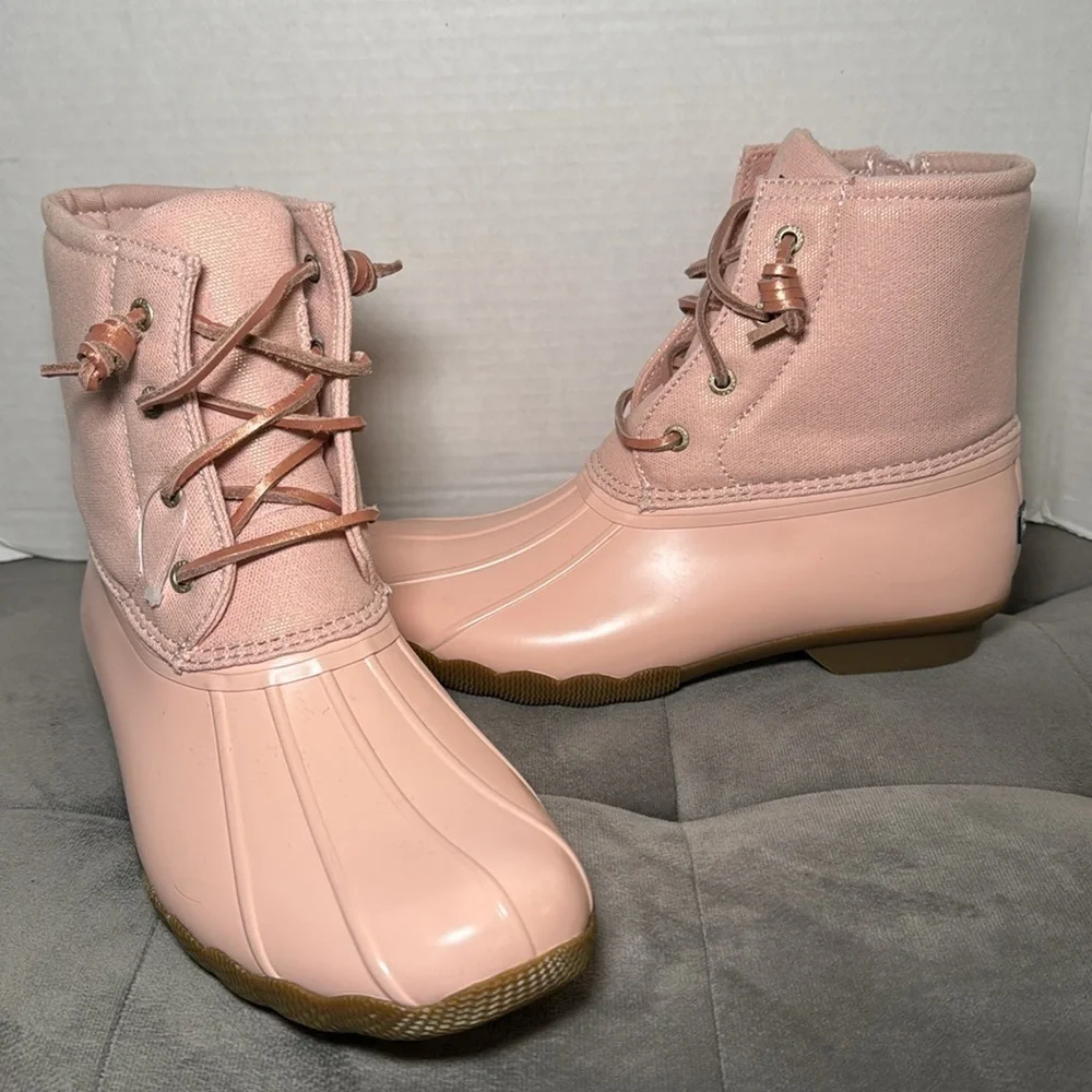 NWOT Sperry Kids Saltwater Rain Boots Blush Pink Size 6